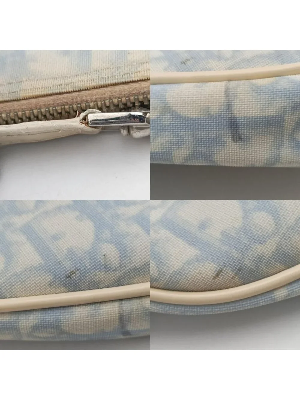 Dior Saddle Blue Canvas Leather Shoulder Bag